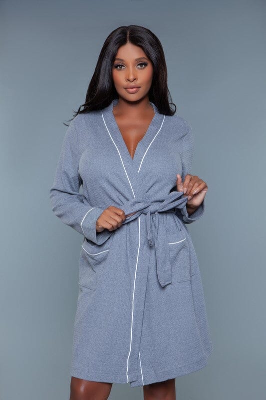 2258 Waffle Robe Queen BE WICKED Grey 2X/3X 