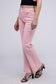 Acid Washed Frayed Hem Jeans colored jeans ZENANA PINK S 