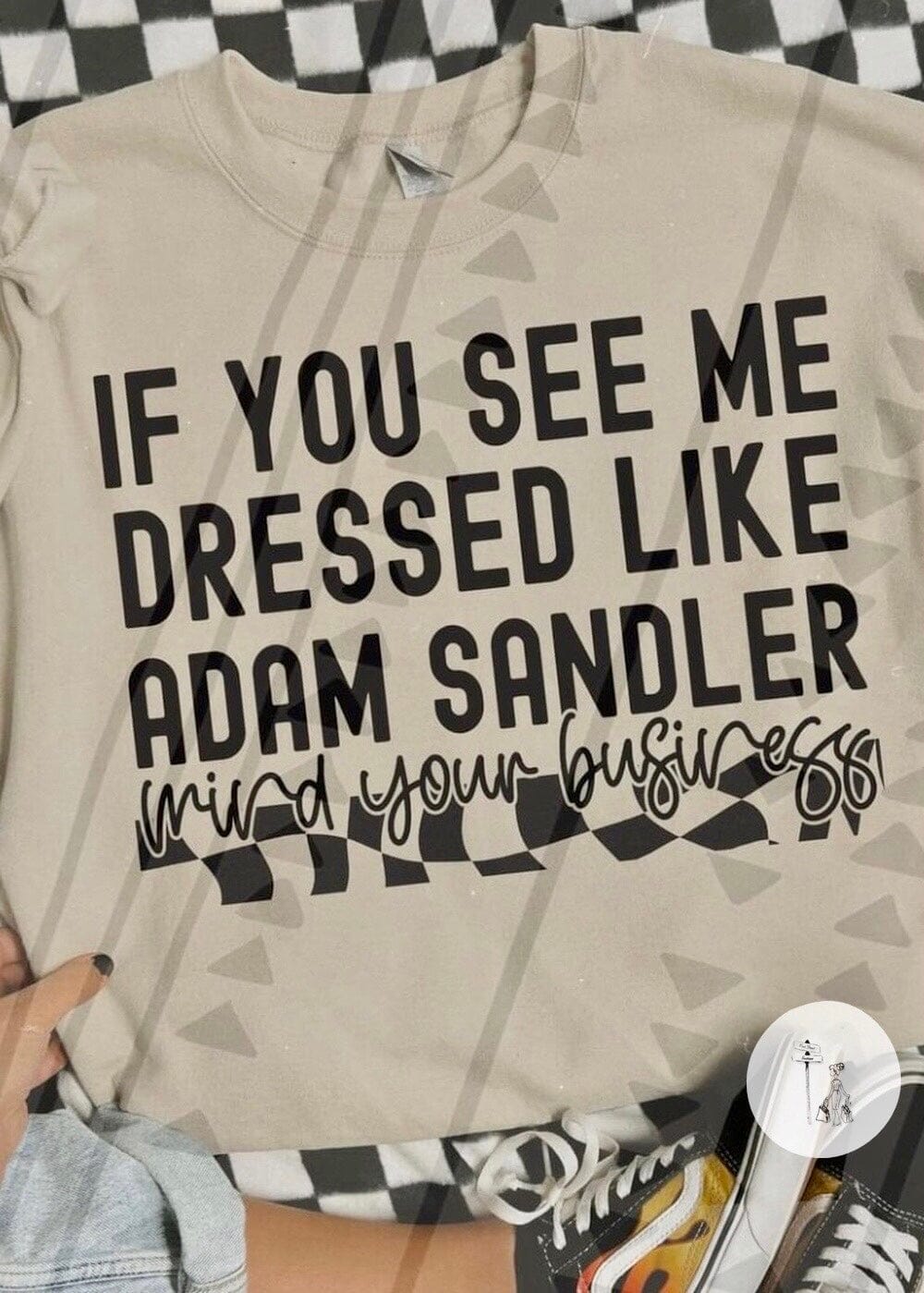 Adam Sandler Knows Best Graphic Sweatshirt Graphic Hoodie Poet Street Boutique Small Sand 