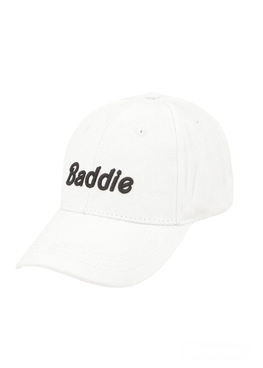 Baddie Embroidered Baseball Hat baseball hat Poet Street Boutique WHITE OS 