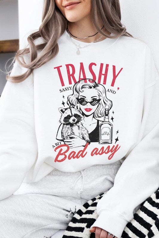 Baddie Girly Retro, Sassy Sweatshirt Rebel Stitch White S 