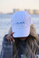 Beach Wave Embroidered Baseball Cap beach wave baseball cap Poet Street Boutique White OS 