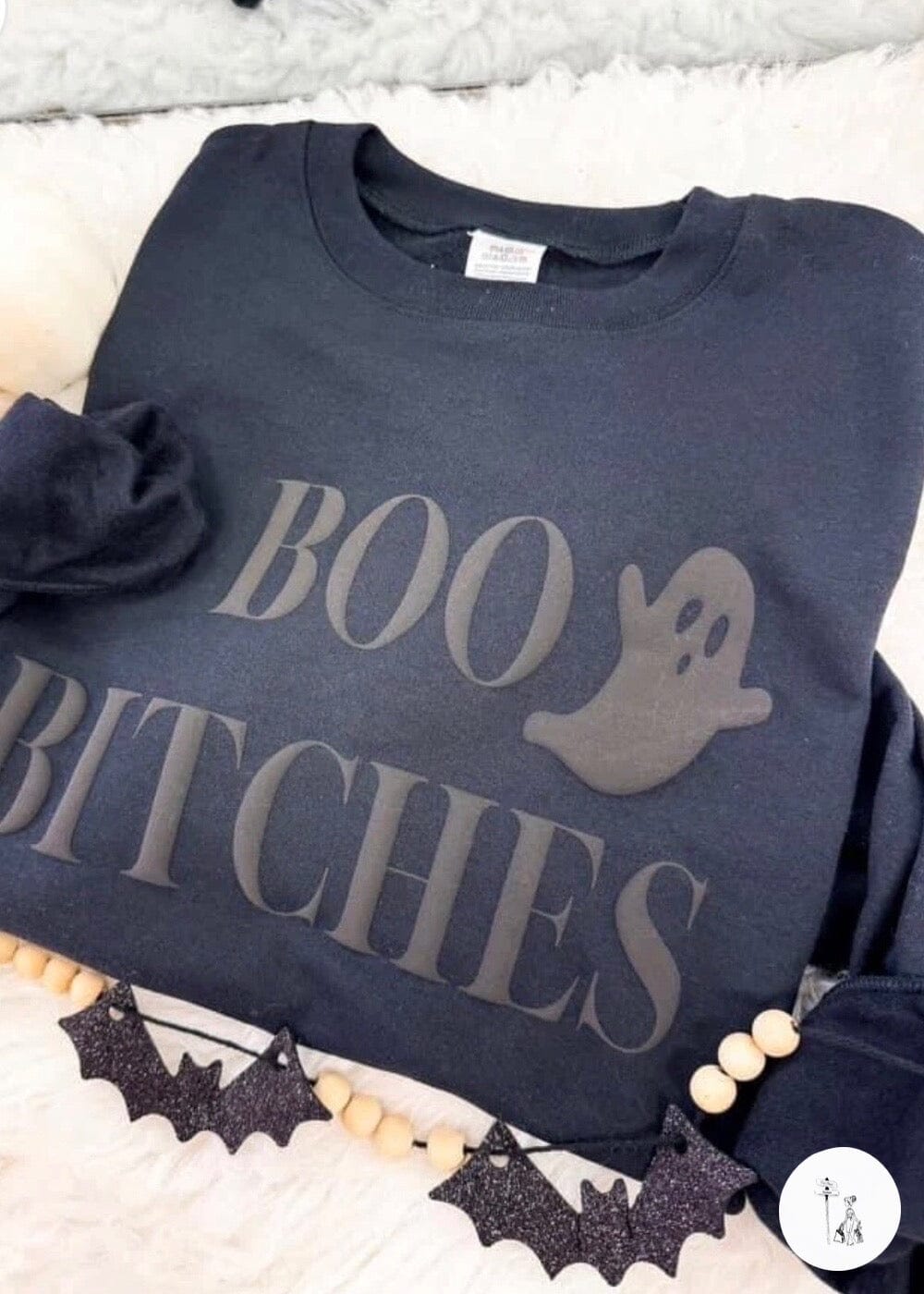 Boo Bitches Puff Print Sweatshirt graphic sweatshirt Poet Street Boutique Small 