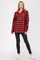 Boyfriend Fit Checker Plaid Flannel Long Sleeve WEIV BLACK GREY S 