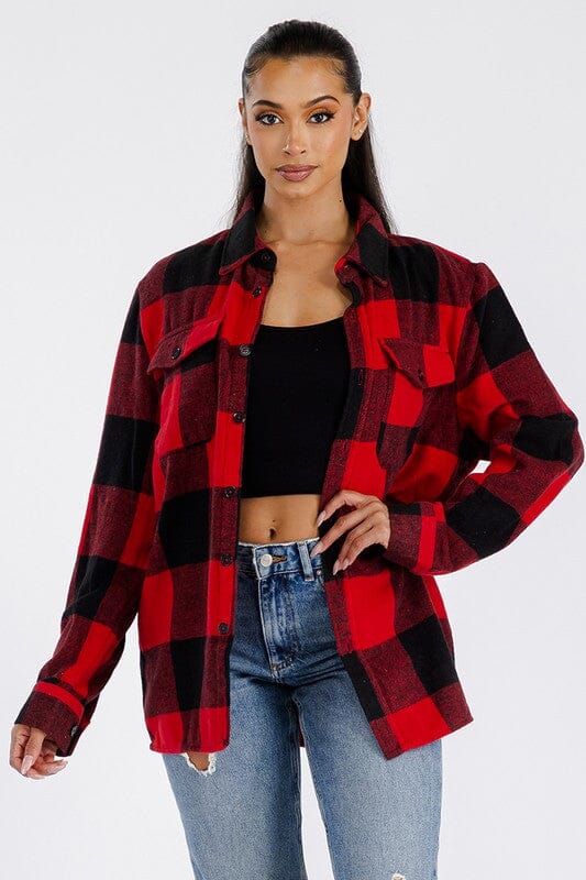 Boyfriend Oversized Soft Flannel Shacket WEIV 