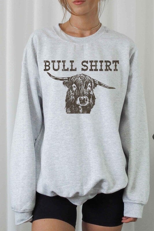 Bull Shirt Graphic Sweatshirt bull shirt graphic sweatshirt Poet Street Boutique ASH SMALL 