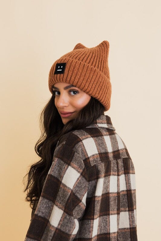 Chill Vibes Soft Ribbed Squared Face Beanie Leto Accessories 