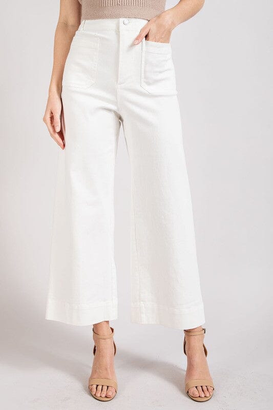 Cotton Breeze Soft Washed Wide Leg Pants cotton straight leg pant eesome 