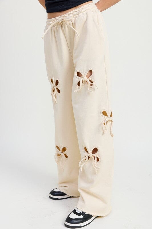 Emory Park Bow Cut Out Fleece Sweatpants Bow cut out sweatpants Emory Park 