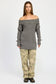 Emory Park Oversized Off Shoulder Sweater Tunic off shoulder sweater Emory Park 