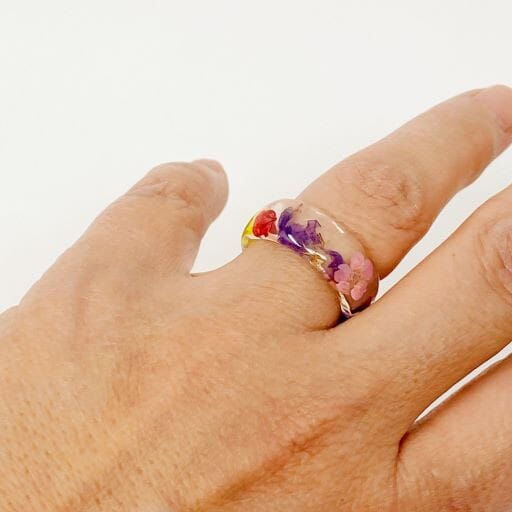 Flower Field Acrylic Ring Poet Street Boutique 