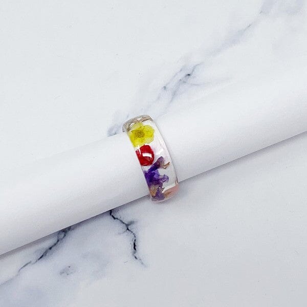 Flower Field Acrylic Ring Poet Street Boutique 