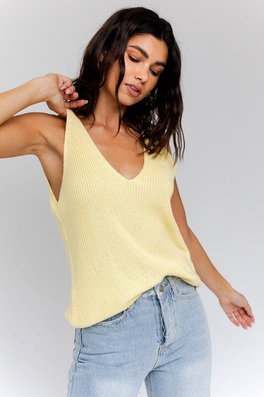 FRONT AND BACK DEEP V NECK TANK TOP Gilli LEMON S 