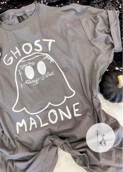 Ghost Malone Graphic Tee graphic tee Poet Street Boutique Grey Small 