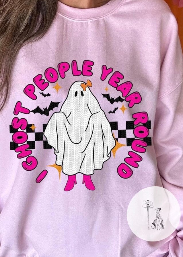 Ghost People Year Round Graphic Sweatshirt graphic sweatshirt Poet Street Boutique Pink Small 