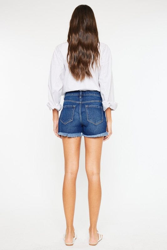 High Rise No Stitch Frayed Hem Shorts Kan Can USA 