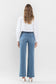 High Rise Wide Leg Jeans with Trouser Hem Detail Flying Monkey 