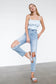 High Waist Destroyed Hem Boyfriend Jeans Denim Lab USA 