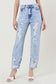 High Waisted Straight Leg in Vintage Acid Wash Vibrant M.i.U Medium Stone 1 