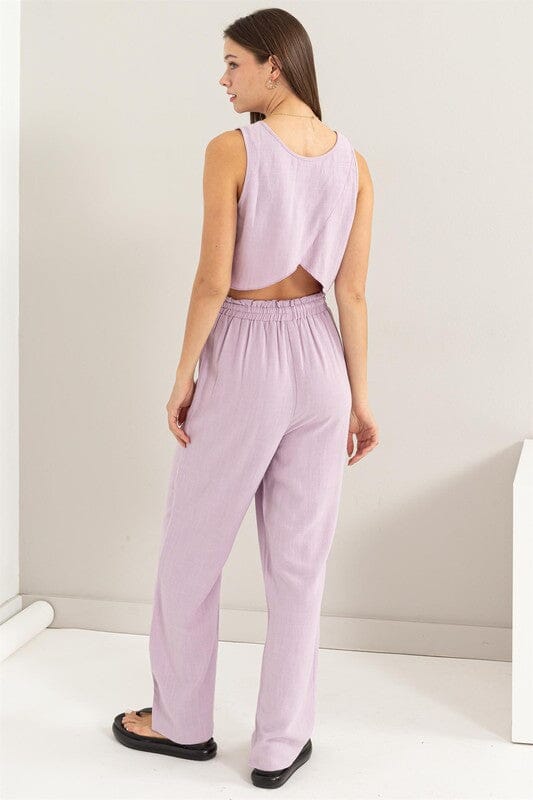 HYFVE Linen Blended Top and Pants Set linen crop top and pant set HYFVE 