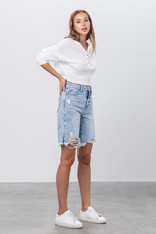 Insane Gene Distressed Bermuda Shorts denim Bermuda shorts Insane Gene 