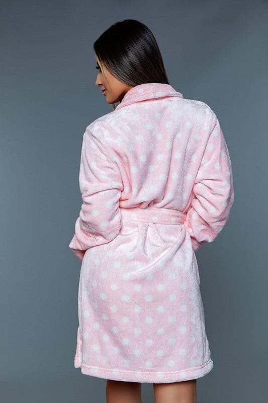 Kaylee Polka Dot Robe fleece robe Poet Street Boutique 