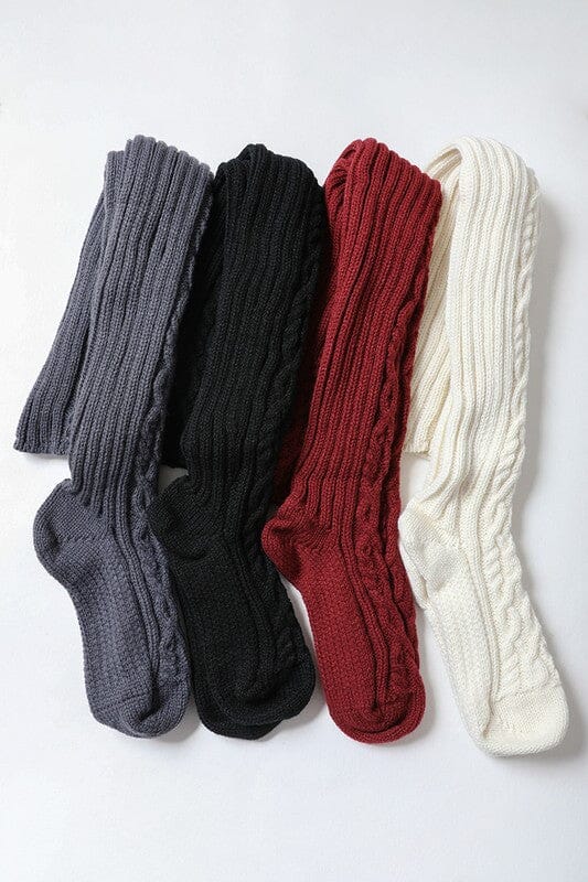 Knee High Cable Knit Socks Knee high sock Poet Street Boutique 