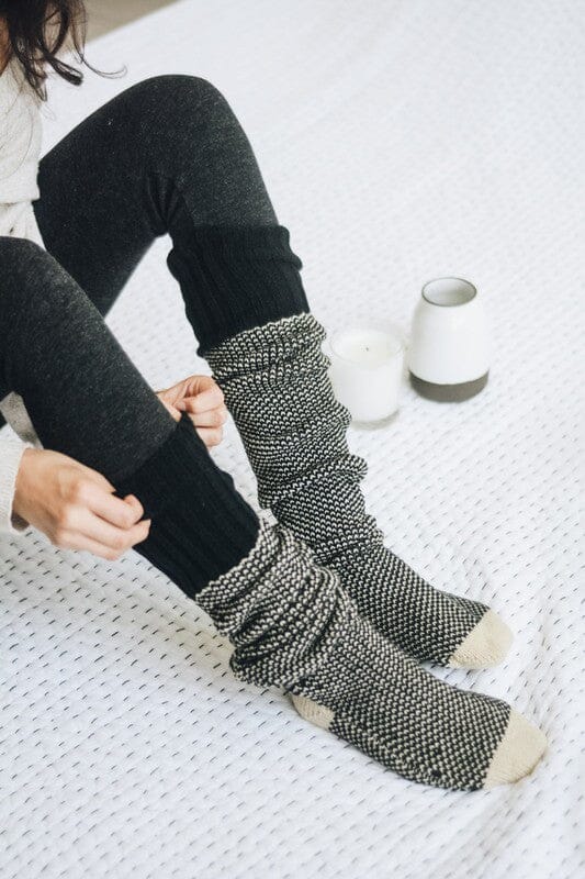 Knitted Lounge Socks Socks Poet Street Boutique Black Default 