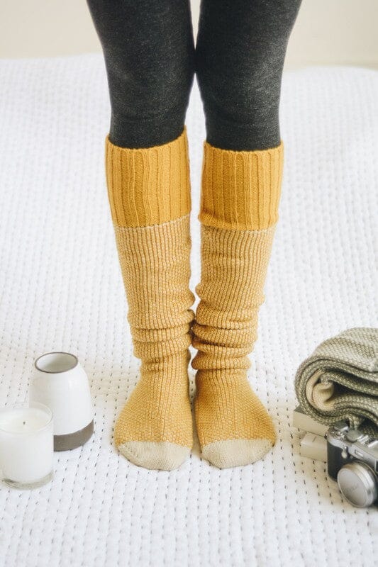 Knitted Lounge Socks Socks Poet Street Boutique Mustard Default 