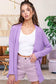 La Miel Greta Cardigan waffle v-neck cardigan La Miel LAVENDER S 