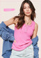 La Miel Kealy Top Henley tank top La Miel PINK S 