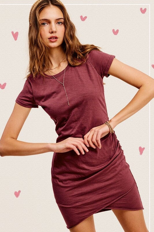 La Miel Only Ruched Mini Dress tee shirt ruched dress La Miel 