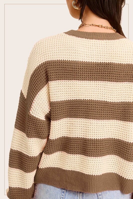 La Miel Striped Loose Fit Sweater striped sweater La Miel 