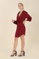 Lilou Satin Collared Wrap Mini Dress satin wrap dress Lilou 