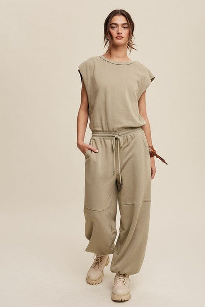 Listicle Athleisure Loose Jogger Jumpsuit jumpsuit Listicle Artichoke S 