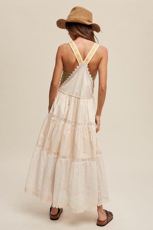 Listicle Laced and Tiered Overall Maxi Dress overall Dress Listicle 