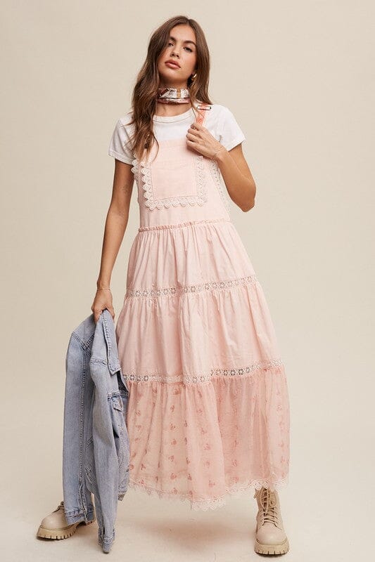 Listicle Laced and Tiered Overall Maxi Dress overall Dress Listicle 