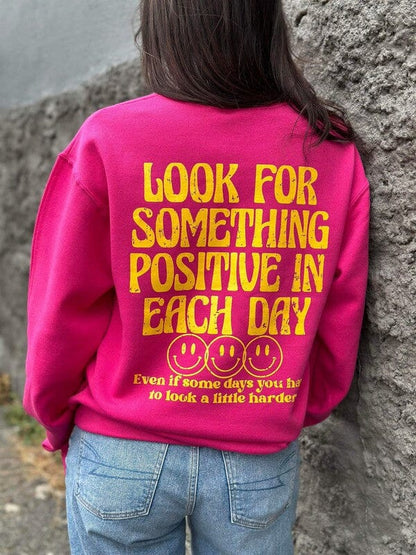 Look For Something Positive Sweatshirt positive vibes graphic sweatshirt Poet Street Boutique Heliconia S 