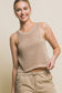 Love Tree Crochet Knit Crop Tank crochet sleeveless tank Love Tree KHAKI S 