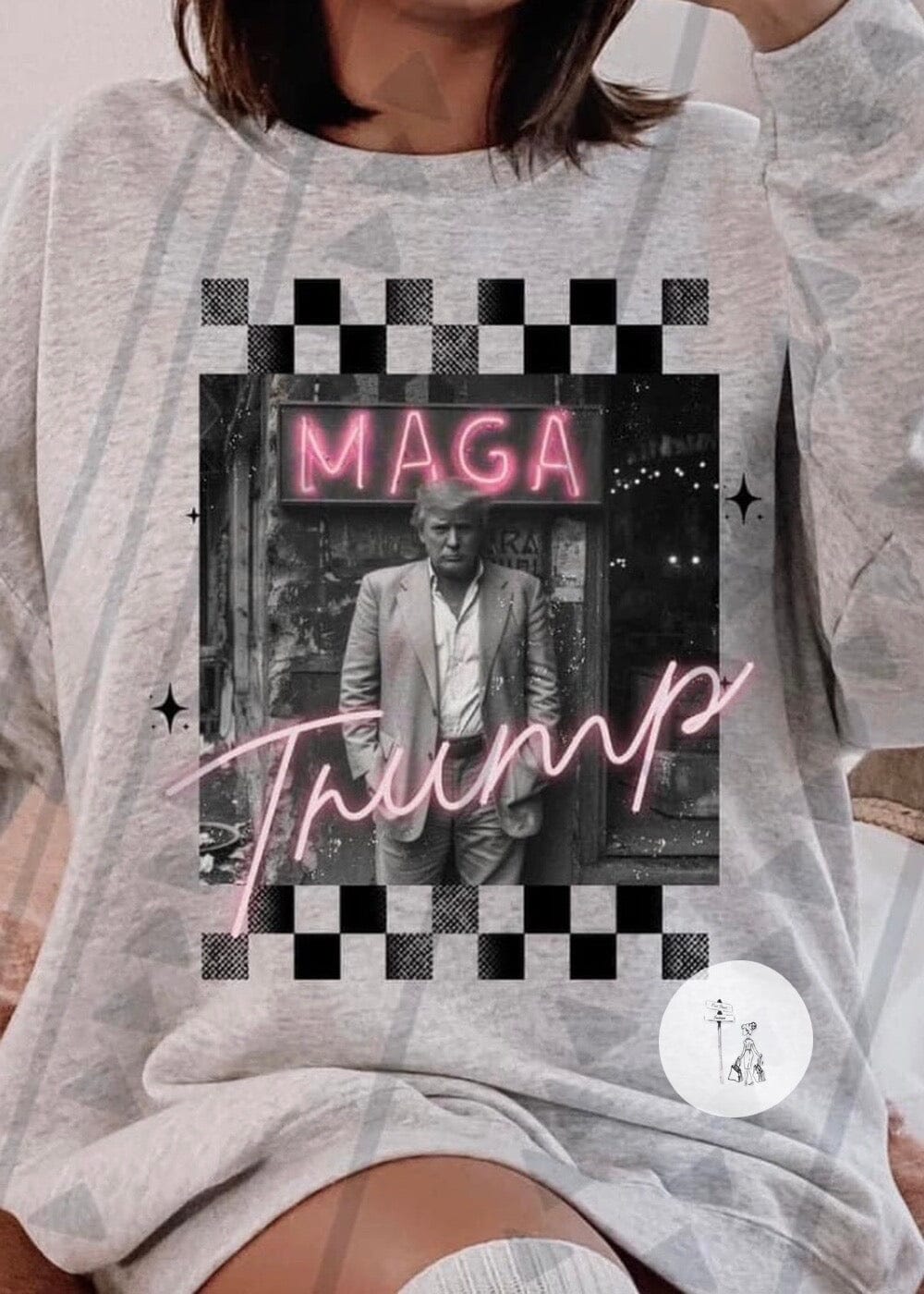 MAGA Power Neon Lights Sweatshirt Trump graphic sweatshirt Poet Street Boutique 