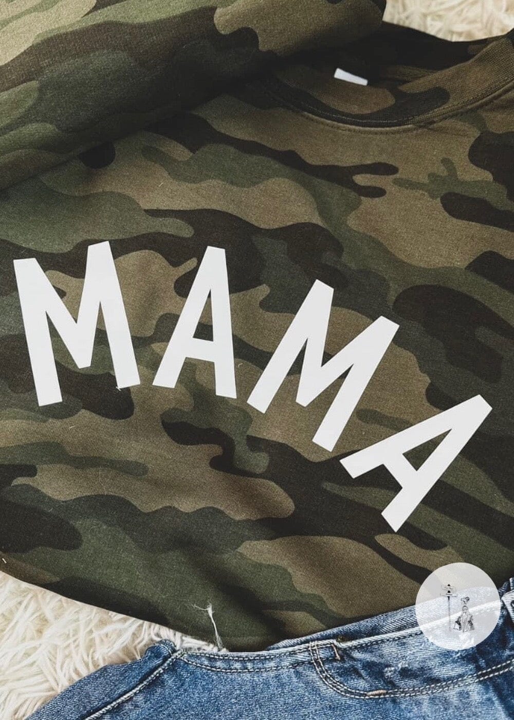 MAMA Camo Graphic Sweatshirt mama graphic sweatshirt camo Poet Street Boutique 