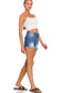 Mid Rise Raw Frayed Hem Denim Shorts ZENANA 