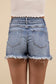 Mid Rise Raw Frayed Hem Denim Shorts ZENANA 