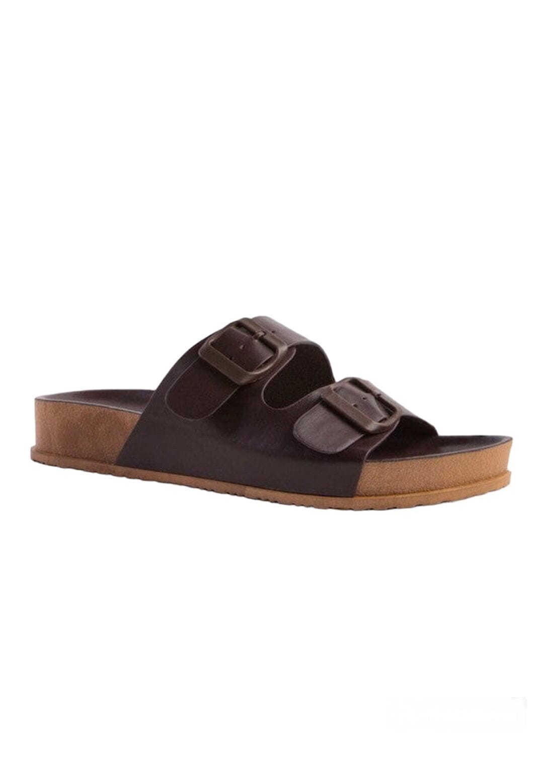 Minata Buckled Slide Sandals flatbed sandals London Rag Espresso 5 