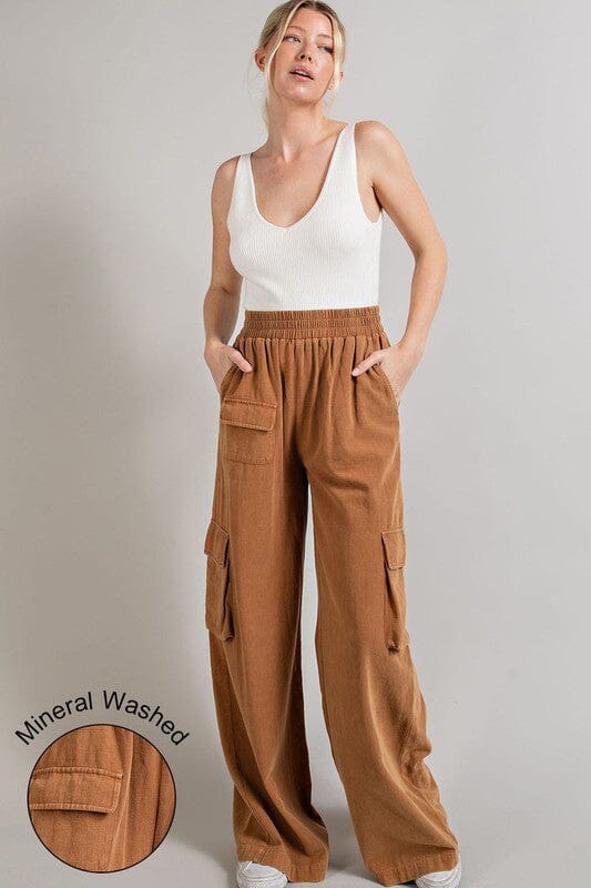 Mineral Washed Cotton Cargo Pants cotton cargo pants eesome 