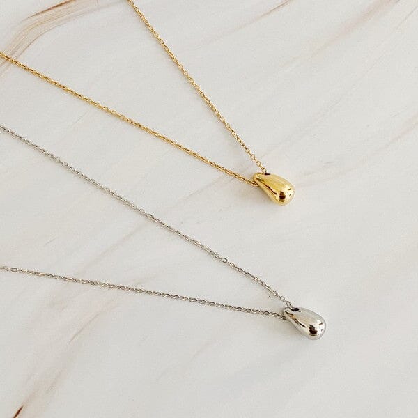 Mini Teardrop Pendant Necklace mini tear drop necklace Poet Street Boutique 