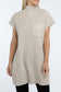 Mock Neck Short Sleeve Sweater Dress with Pocket ZENANA ASH MOCHA S 