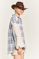 Multi plaid fuzzy sleeve jacket JJO1023 Jade By Jane 