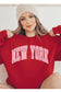 New York Oversized Graphic Sweatshirt graphic sweatshirt Poet Street RED S 