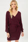 Off Shoulder Ribbed Wrap Dress wrap dress Love Tree WINE S 